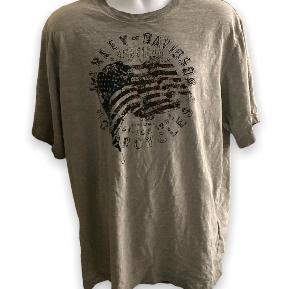 Harley Davidson Motorcycle Biker American Flag
